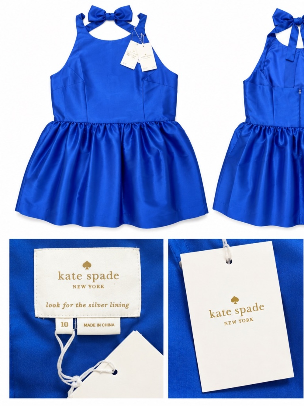 Kate Spade New York Bow Back Fit & Flare Dress NWT Size 10 MSRP $428